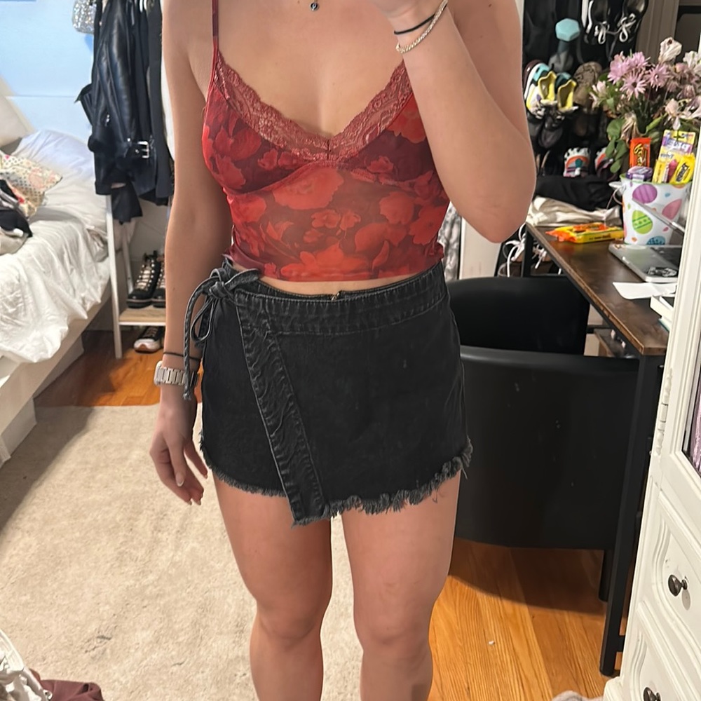 Free People Emmy denim skort